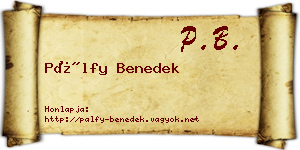 Pálfy Benedek névjegykártya